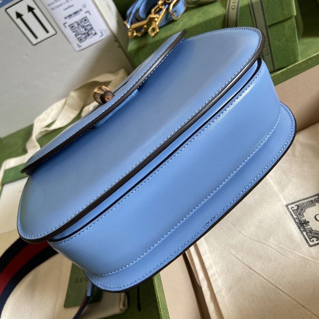 2022 GG original calfskin small top handle bag 675797 blue
