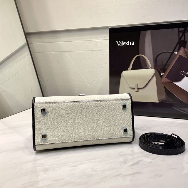 Valextra original calfskin iside mini bag 36028 white&black