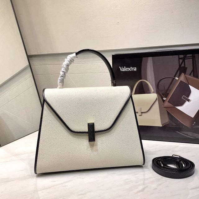 Valextra original calfskin iside medium bag 56028 white&black