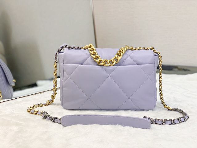 CC original calfskin small 19 flap bag AS1160 light purple