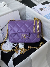 2022 CC original lambskin mini flap bag AS3113 purple