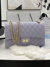 CC original calfskin 2.55 flap handbag A37586 light purple