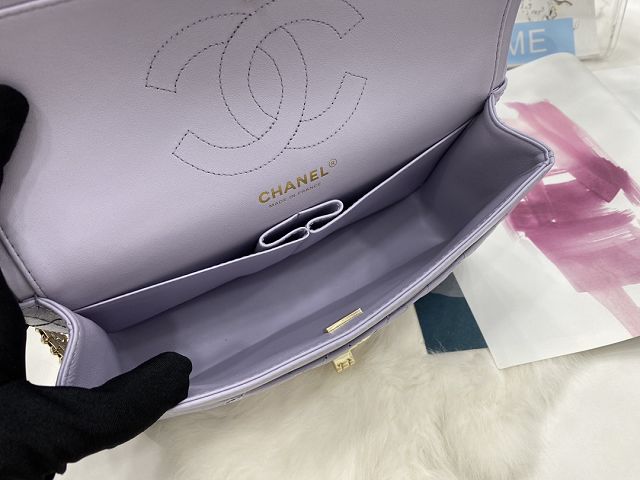 CC original calfskin 2.55 flap handbag A37586 light purple