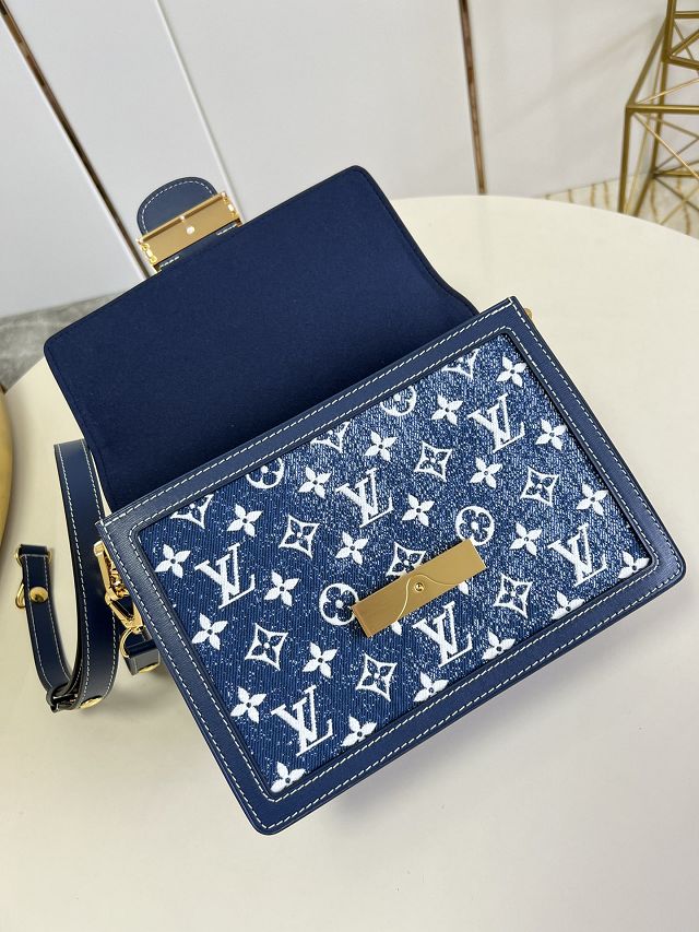 Louis vuitton original denim dauphine mm M59631 blue