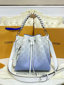 2022 Louis vuitton original mahina leather muria bucket bag M59554 white&blue