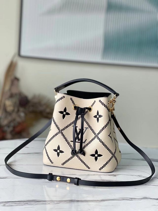 Louis vuitton original calfskin neonoe bucket bag mm M46023 white