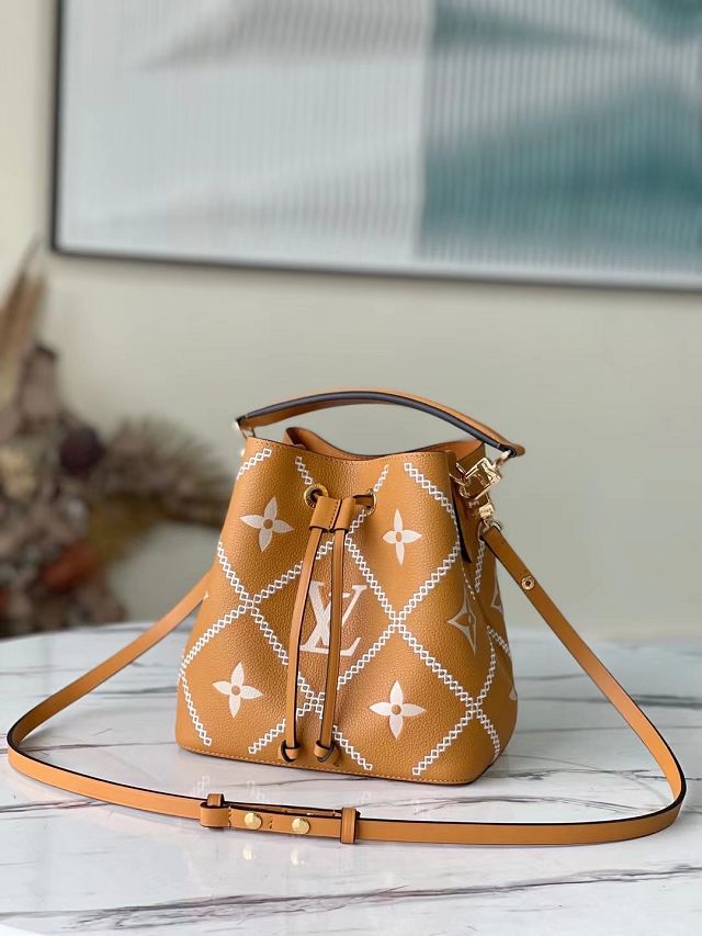 Louis vuitton original calfskin neonoe bucket bag mm M46029 brown