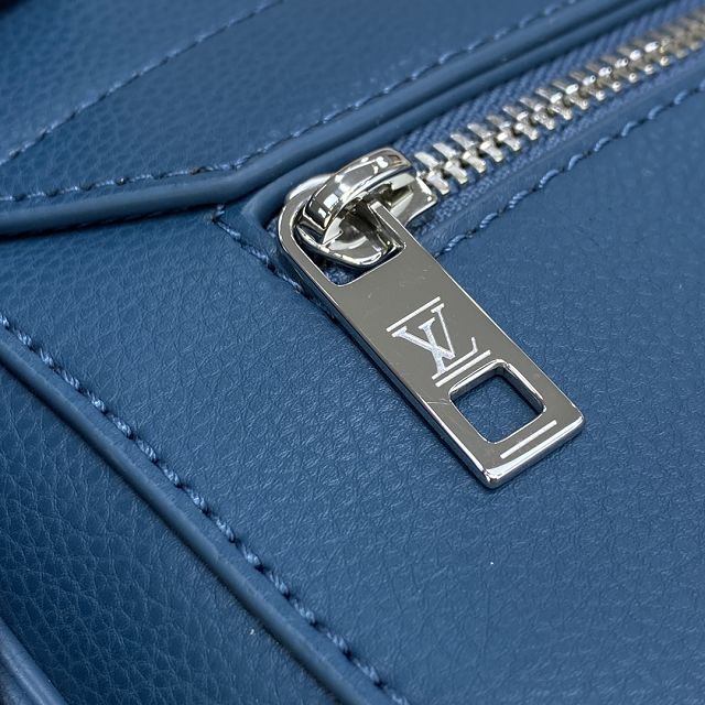 Louis vuitton original calfskin aerogram messenger bag M59327 blue