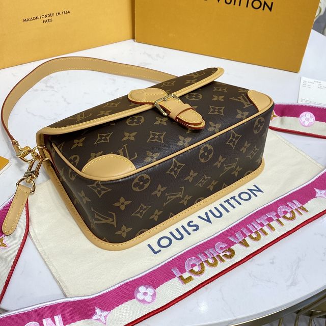 Louis vuitton original monogram canvas diane satchel M46049 rose red