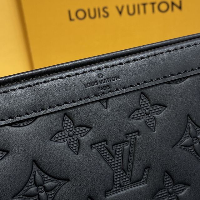 Louis vuitton original calfskin gaston wearable wallet M81115 black