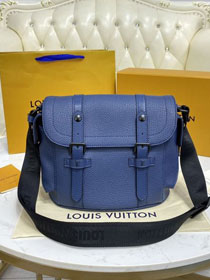 Louis vuitton original calfskin messenger bag M58476 blue