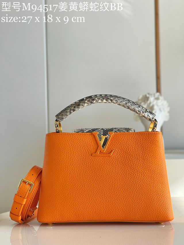 Louis vuitton original calfskin capucines BB handbag M48865 orange