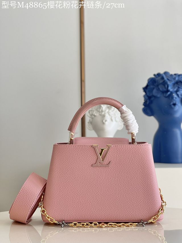 Louis vuitton original calfskin capucines BB handbag M48865 pink