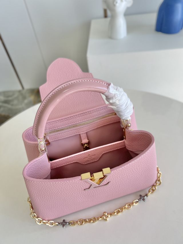 Louis vuitton original calfskin capucines BB handbag M48865 pink