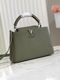 Louis vuitton original calfskin capucines BB handbag M53963 dark green