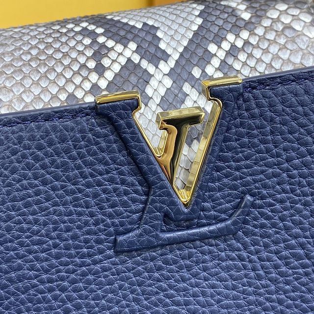 Louis vuitton original calfskin capucines BB handbag M53963 navy blue