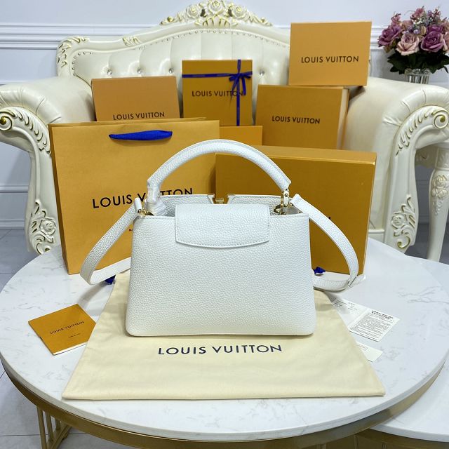 Louis vuitton original calfskin capucines BB handbag M53963 white