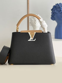 Louis vuitton original calfskin capucines BB handbag M56466 black
