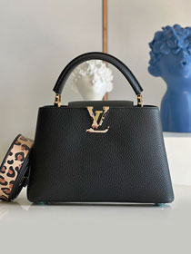 Louis vuitton original calfskin capucines BB handbag M57215 black