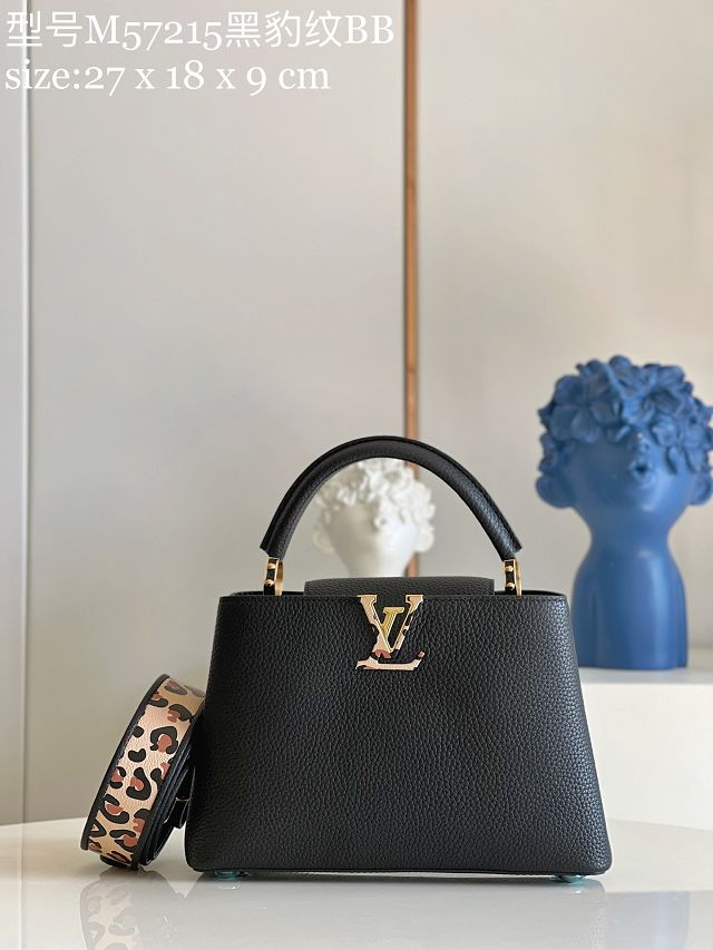 Louis vuitton original calfskin capucines BB handbag M57215 black