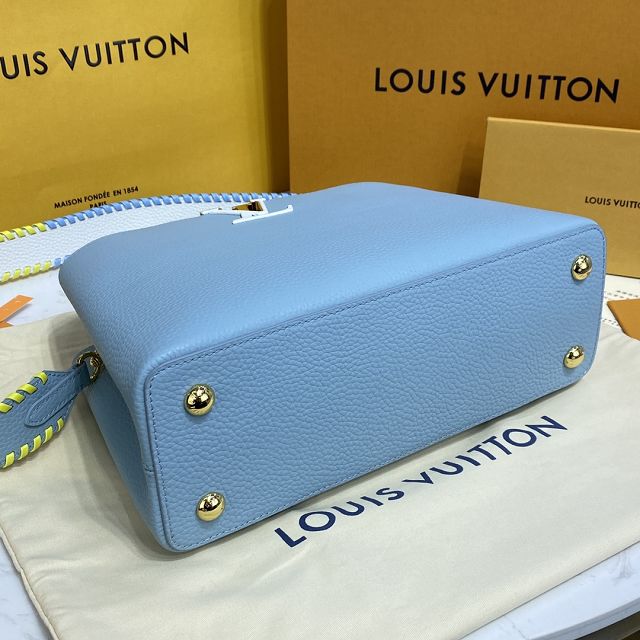 Louis vuitton original calfskin capucines BB handbag M57941 light blue