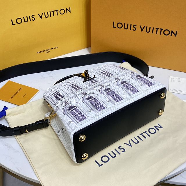 Louis vuitton original calfskin capucines BB handbag M59119 white