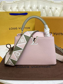 Louis vuitton original calfskin capucines BB handbag M59265 pink