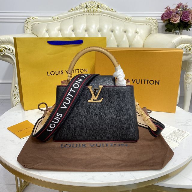 Louis vuitton original calfskin capucines BB handbag M59266 black