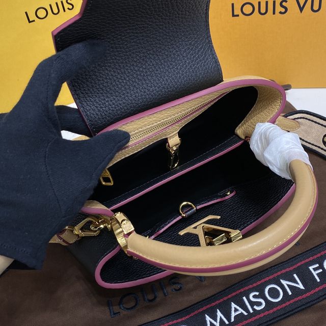 Louis vuitton original calfskin capucines BB handbag M59266 black