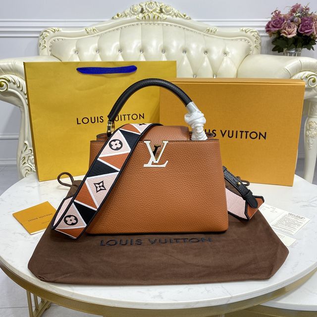 Louis vuitton original calfskin capucines BB handbag M59266 caramel