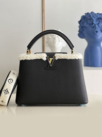 Louis vuitton original calfskin capucines BB handbag M59267 black