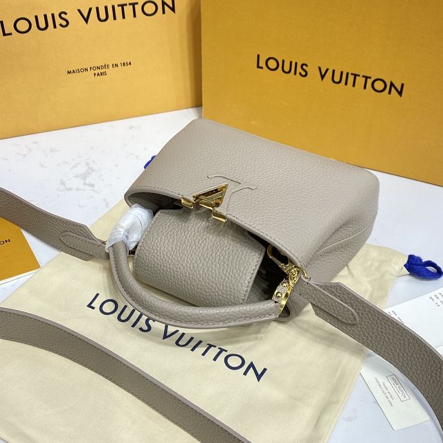 Louis vuitton original calfskin capucines mini handbag M55985 grey