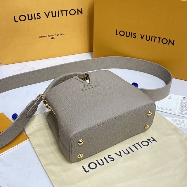 Louis vuitton original calfskin capucines mini handbag M55985 grey