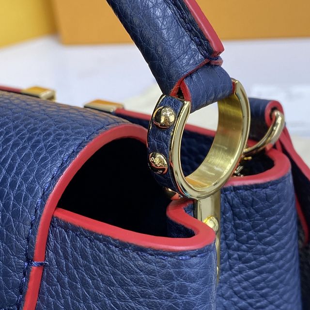Louis vuitton original calfskin capucines mini handbag M55985 navy blue