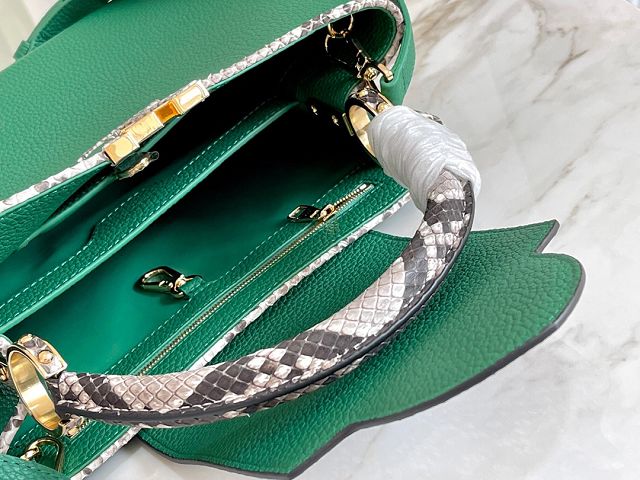 Louis vuitton original calfskin capucines mm handbag M56408 green