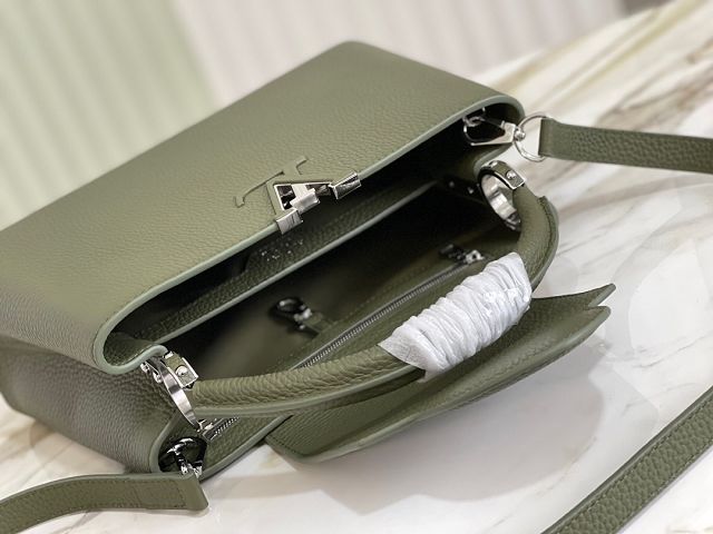 Louis vuitton original calfskin capucines mm handbag M56409 dark green