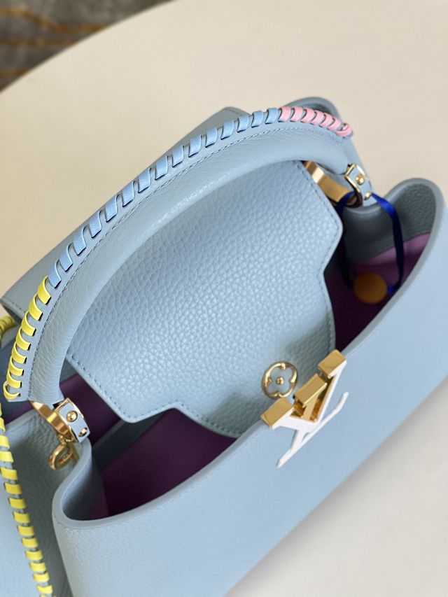 Louis vuitton original calfskin capucines mm handbag M57672 blue