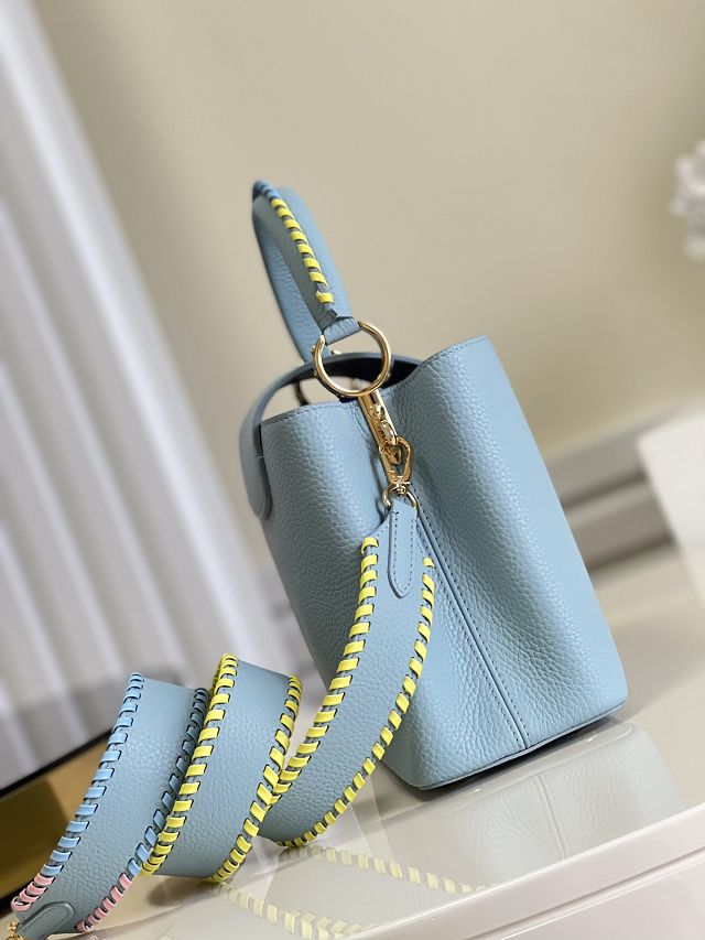 Louis vuitton original calfskin capucines mm handbag M57672 blue