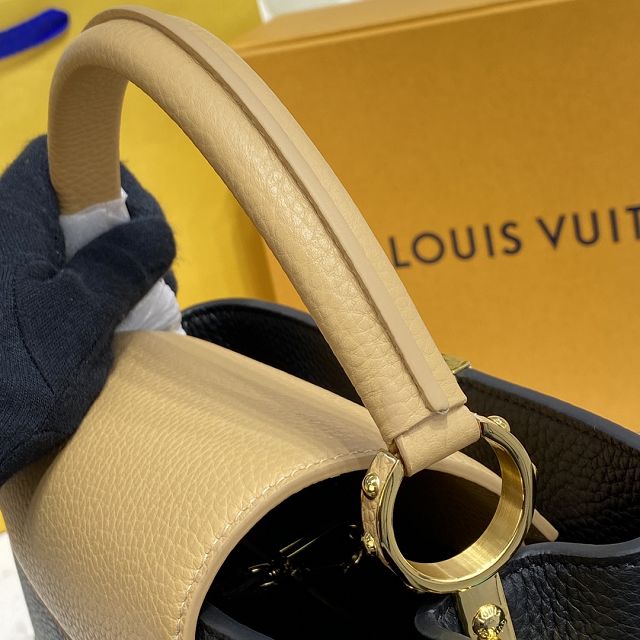 Louis vuitton original calfskin capucines mm handbag M58610 black