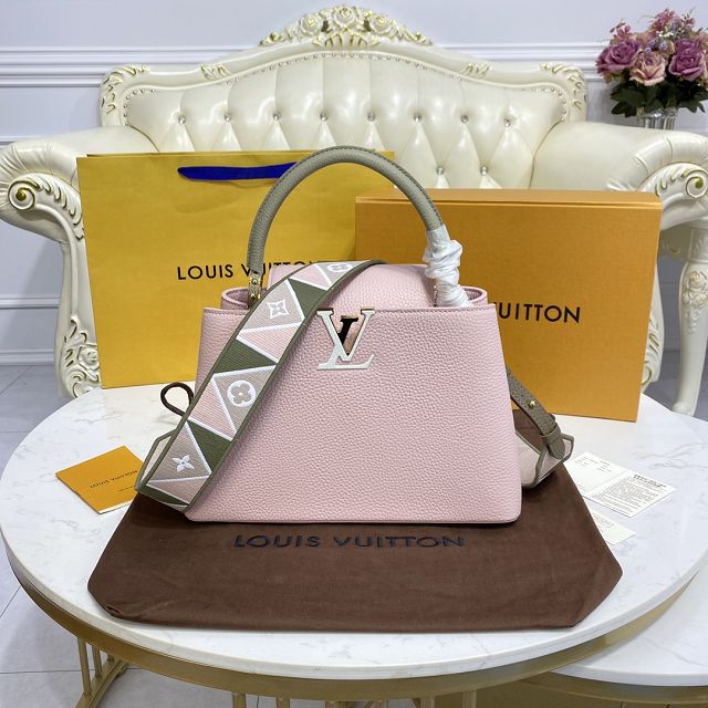 Louis vuitton original calfskin capucines mm handbag M58611 pink