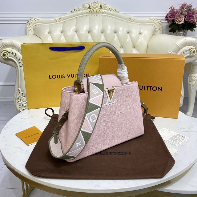 Louis vuitton original calfskin capucines mm handbag M58611 pink