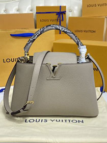 Louis vuitton original calfskin capucines mm handbag M59466 grey
