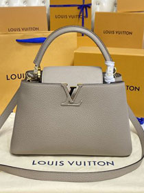 Louis vuitton original calfskin capucines mm handbag M59466 grey