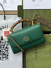 GG original calfskin mini tote bag 675794 green