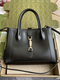 Top GG original calfskin jackie 1961 medium tote bag 649016 black