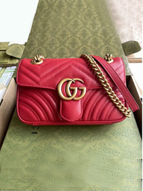 Top GG original calfskin marmont mini bag 446744 red