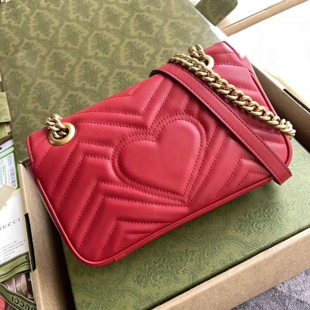 Top GG original calfskin marmont mini bag 446744 red