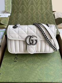 Top GG original calfskin marmont mini bag 446744 white