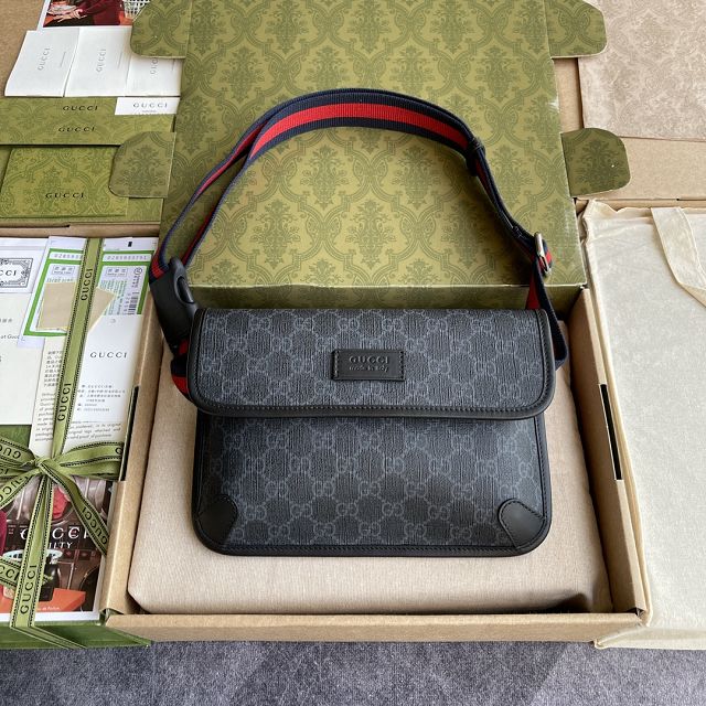 Top GG original canvas supreme belt bag 598113 black