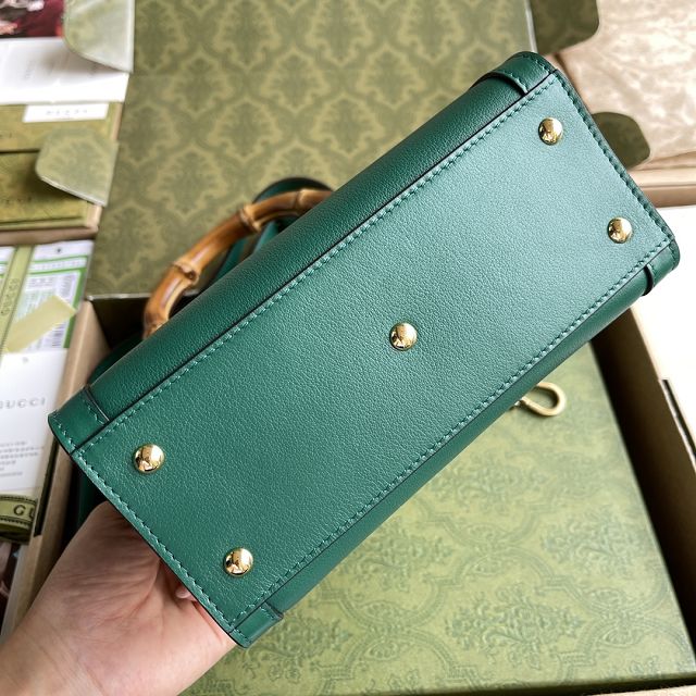 Top GG original calfskin diana mini tote bag 655661 green